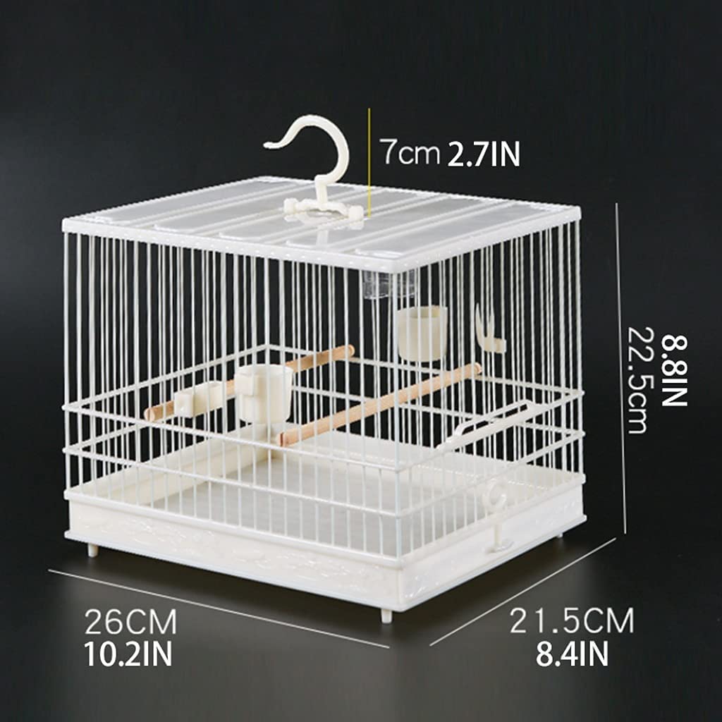 Jaula de cría Jaula de pájaros de Acero y plástico, Jaula de pájaros Blanca con Bandeja fácil de Separar, Jaula de pájaros de Vuelo de Viaje portátil, Nido de pájaro Multifuncional Pajarera