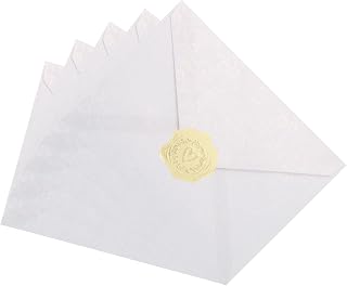 PATIKIL 5x7 Envelopes, 100Pcs A7 Size Glue V Flap Rose Invitation Envelopes with Gold Heart Stickers for Greeting Cards Wedding Invitations Graduation Birthday, White