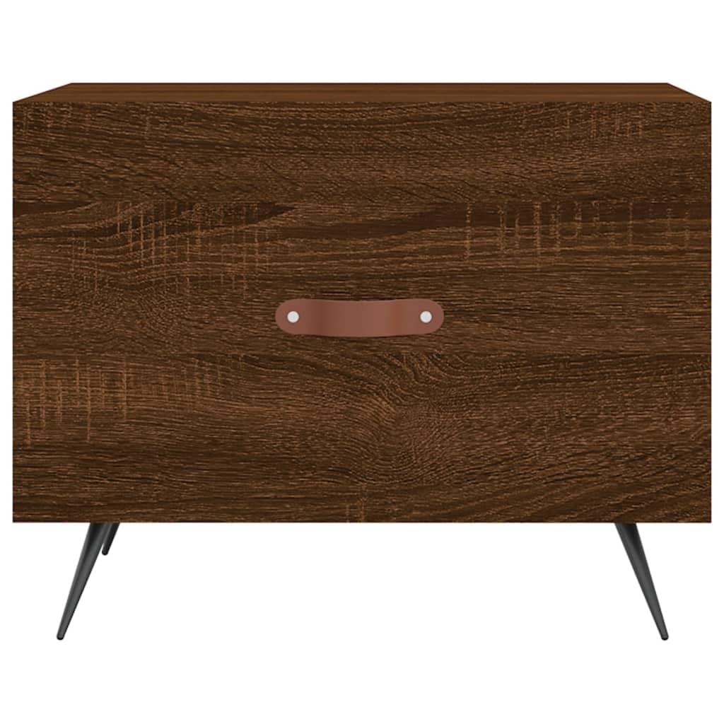 Homgoday Tavolino da caffè in rovere marrone, 50 x 50 x 40 cm, in legno ingegnerizzato, tavolino da tè per soggiorno, sala d'accoglienza degli ospiti, camera da letto e ufficio, tipo 2