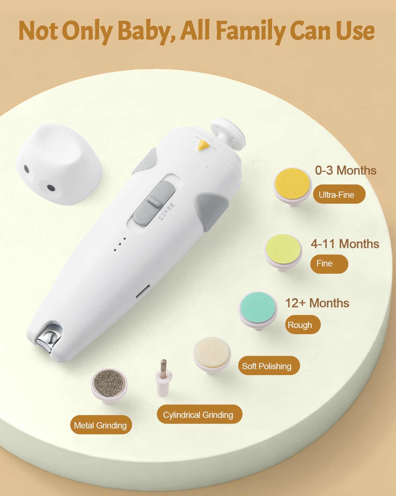 Lictin Set para Cuidado del Bebé-26 en 1 recargable cortaúñas eléctrico para bebé set, Lima de uñas para bebés con iluminación automática, Portátil Kit de Aseo para Bebés, ¡gran idea de regalo — view 7