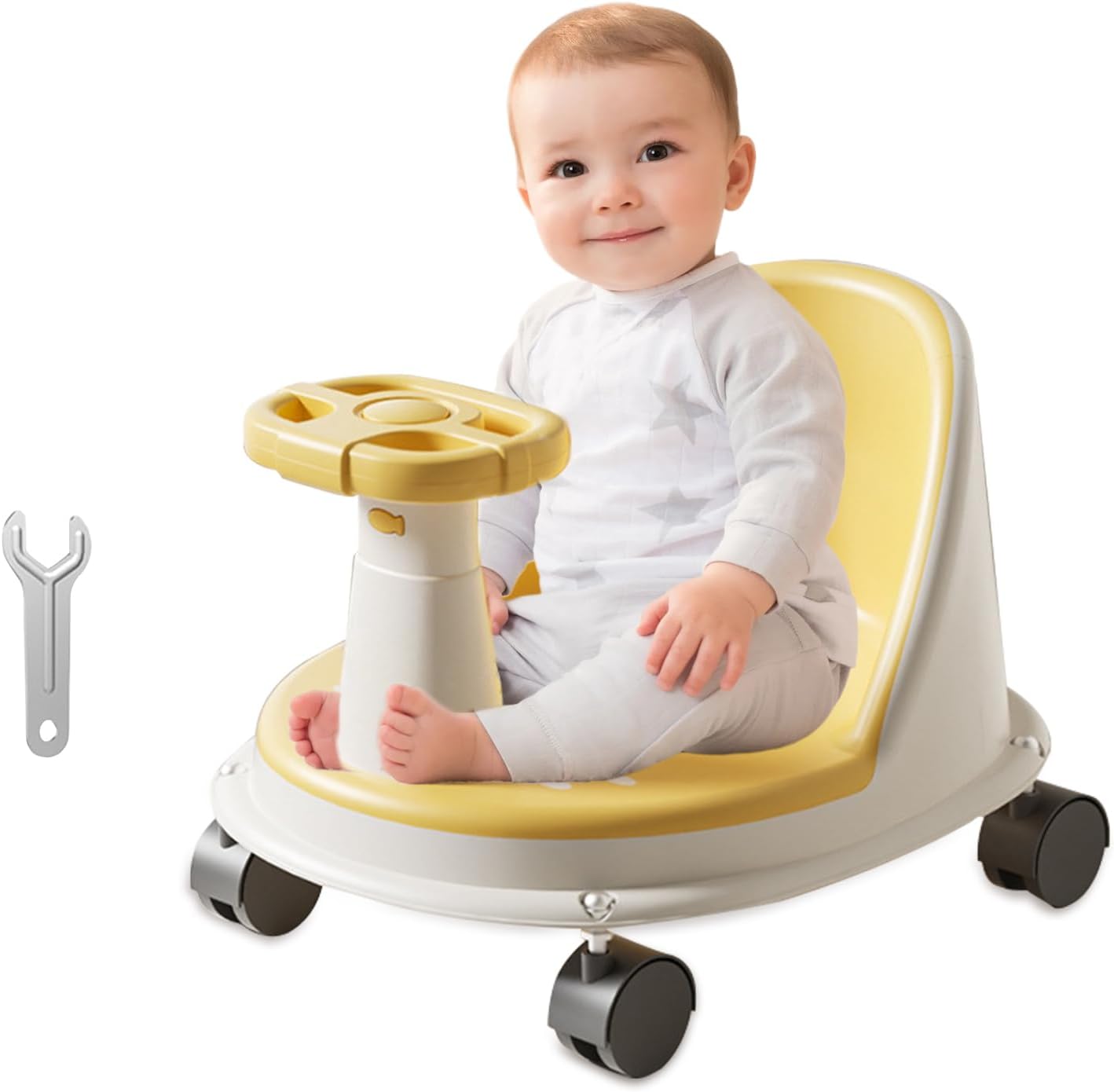 Kids Bath Seat for Tub - Non-Slip Suction Cup Shower Seat | Bath Tub Chair with Wheels | for Home Travel Floor Bathing Boys Girls New Parents & Caregivers