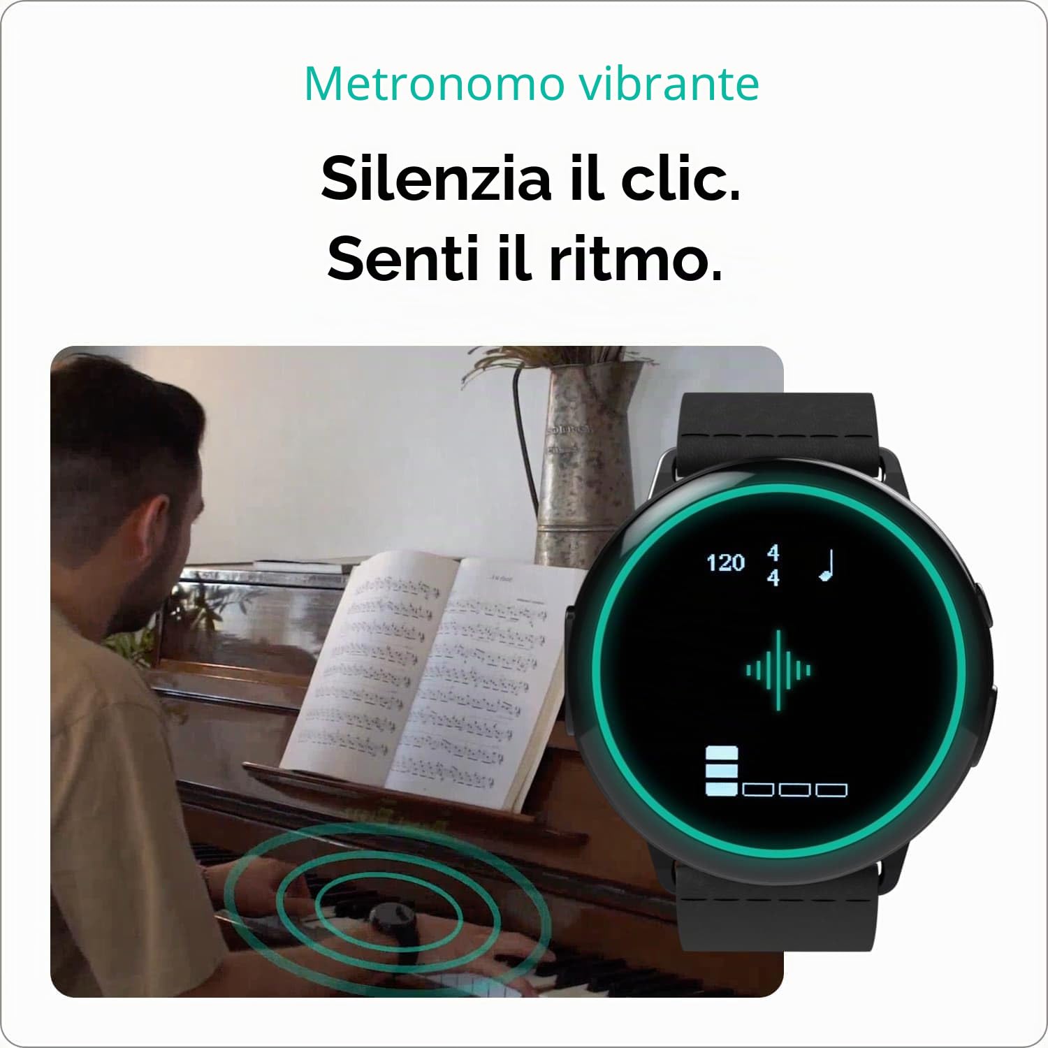 Soundbrenner Core Steel | Metronomo vibrante, Accordatore cromatico, Misuratore di decibel e Orologio | Ideale per più strumenti (chitarra, basso, violino, ukulele), 21.3 x 13.7 x 8.4 cm