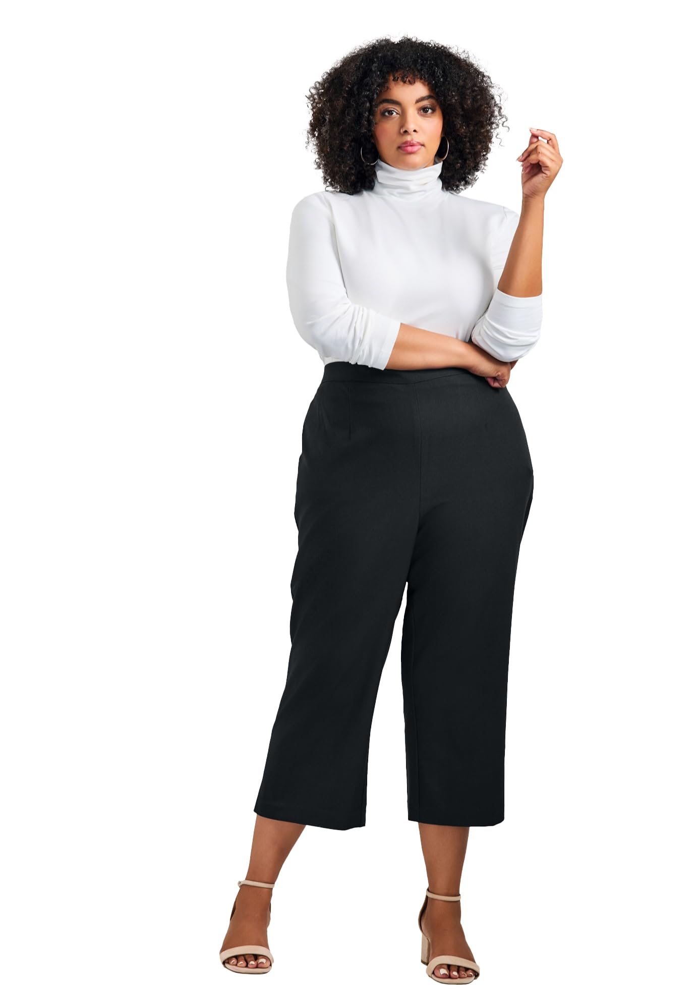 Avenue Womens Plus Size Cool Hand Crop Pant