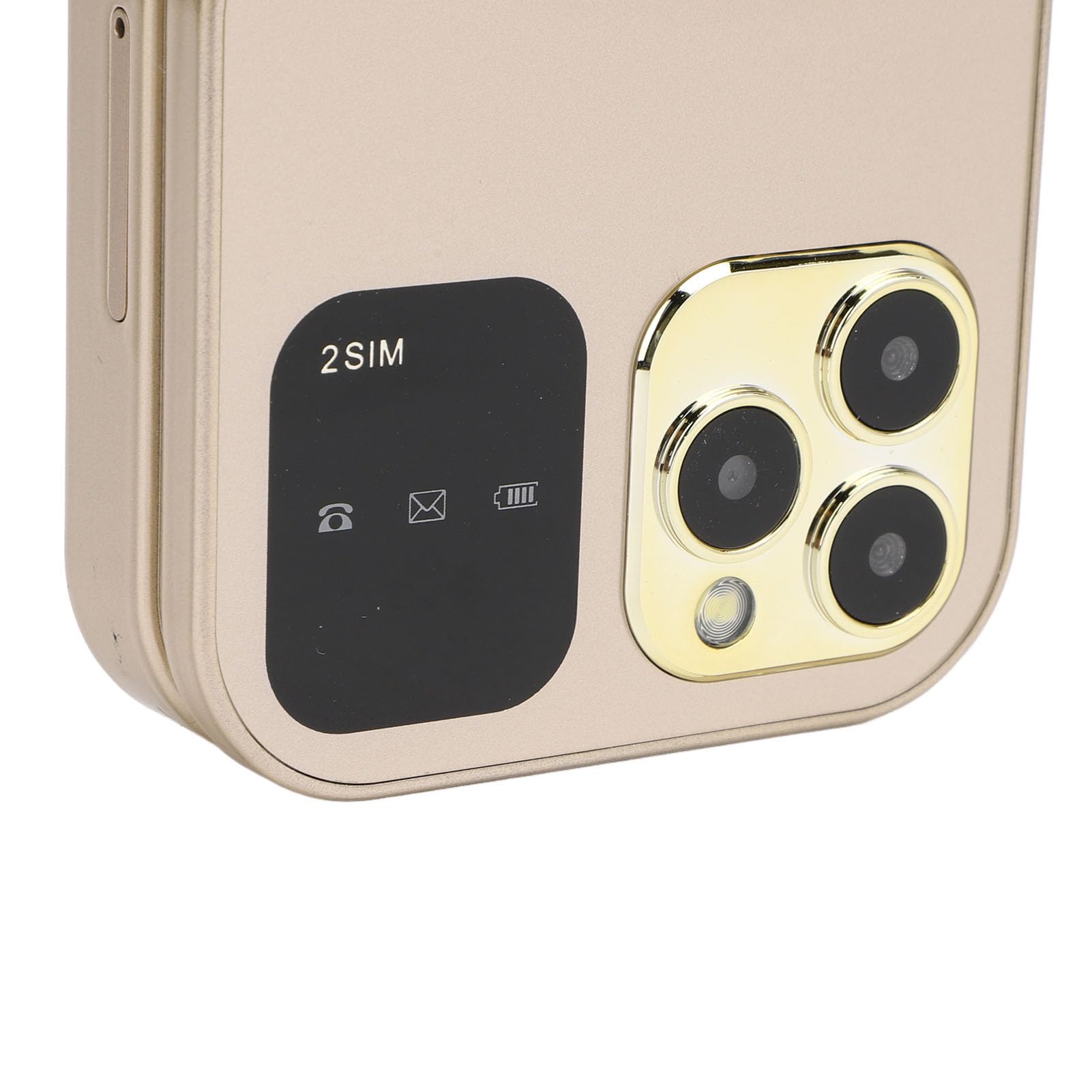 Dpofirs Teléfono con Tapa para Niños y Personas Mayores, Teléfono Celular con Tapa Desbloqueado 2G, Doble SIM, Botones Grandes, Linterna LED, Memoria 16 GB, Color Oro