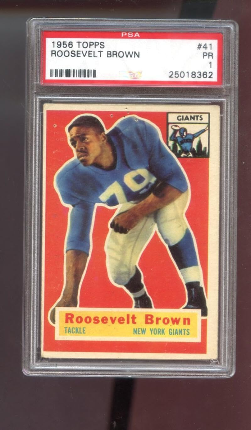 1956 Topps #41 Roosevelt Brown ROOKIE RC PSA 1 Graded Football Card NFL New York Giants