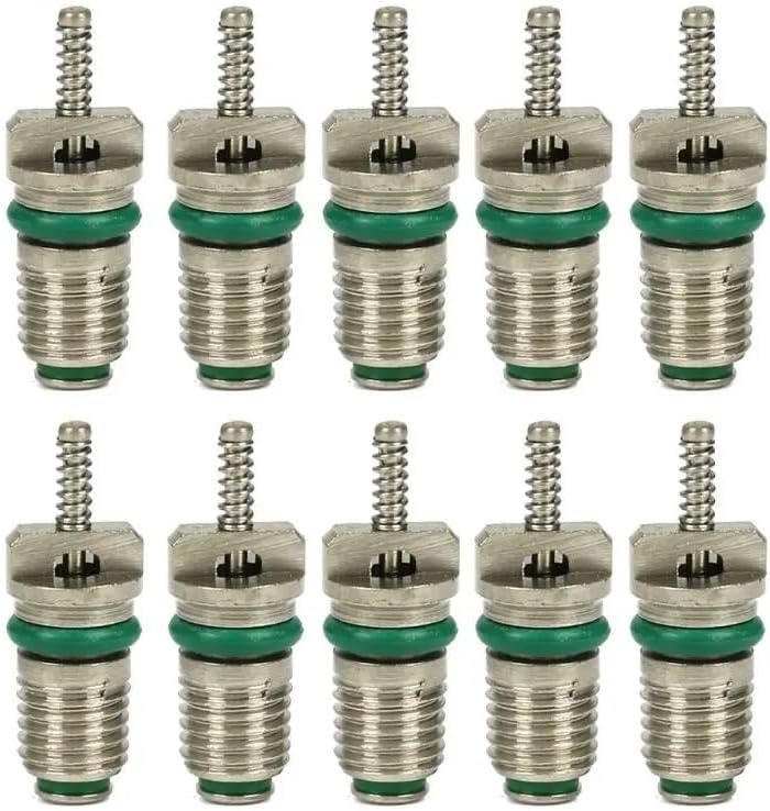 10Pcs134a Refrigerant Heat Resistant Tire for Valve Stem Cores Needles Car R134A for Valve Core Needles Assortmen(Green)