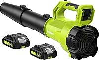 SUNCHERS Cordless Leaf Blower with 2 Batteries & Charger - Lightweight 4.6lbs Electric Blower for Lawn, Patio, Car & Garage Cleaning