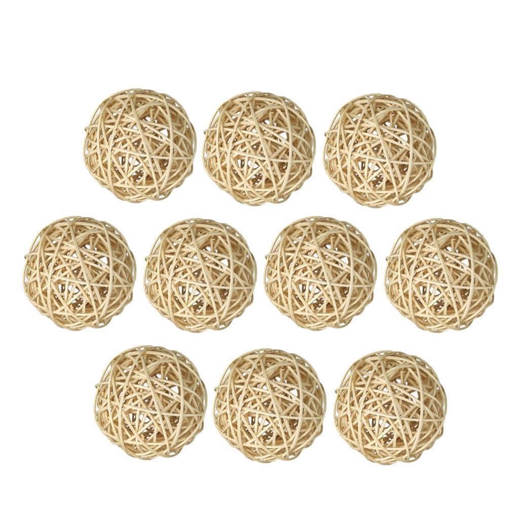 Boule de rotin en osier naturel 10 pièces décoration suspendue