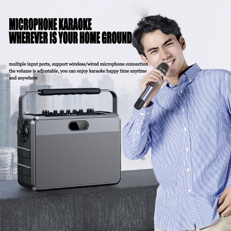 Altavoz Bluetooth portátil para máquina de karaoke, batería de 8 horas, sistema recargable para fiestas, karaoke en casa y actividades al aire libre, soporta conexión de instrumentos