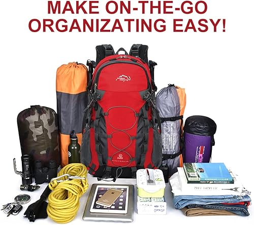 Miniatura 5 de INOXTO Mochila de senderismo ligera 35L/40L Mochila de día de senderismo con cubierta impermeable contra lluvia para viajes, camping al aire libre