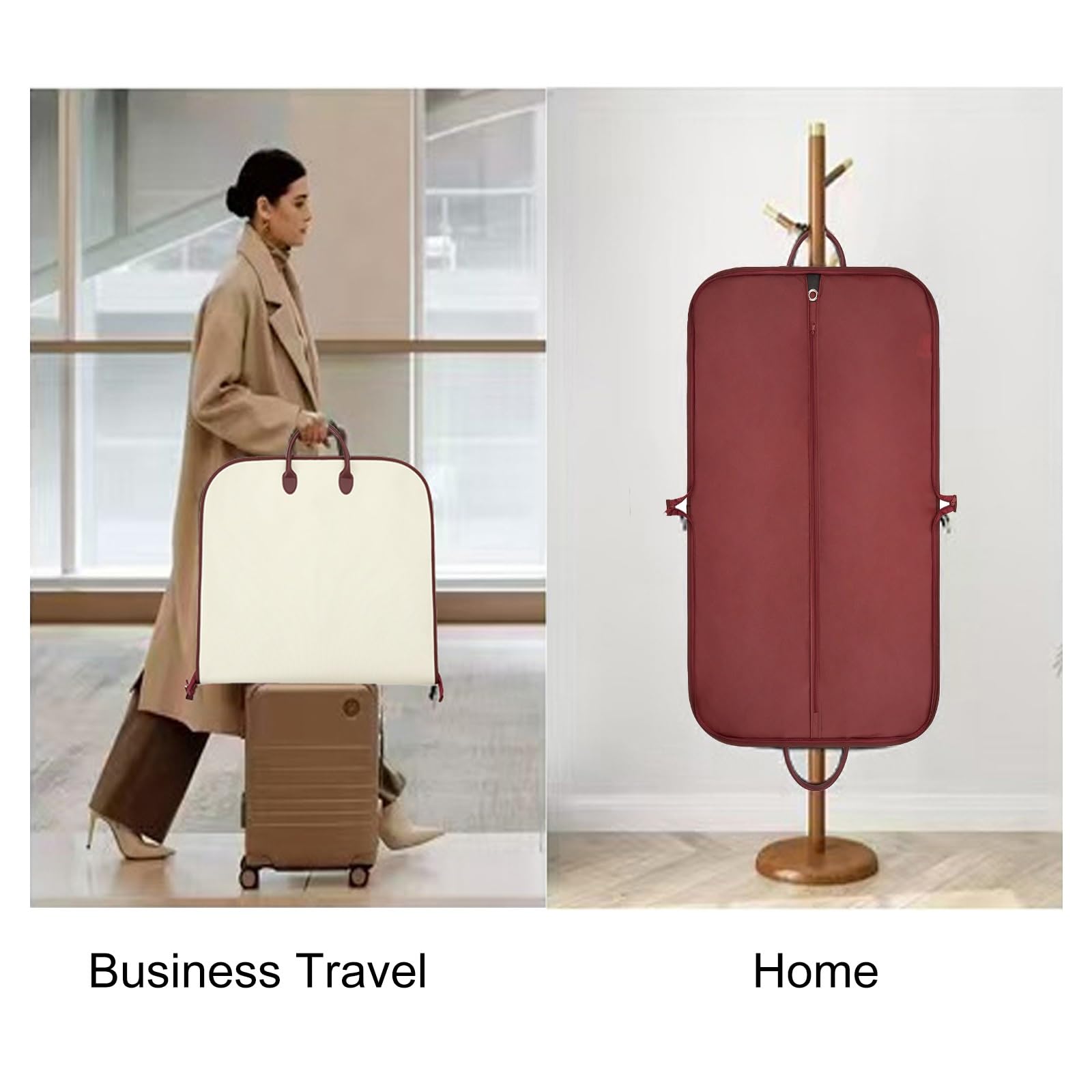 Funda para Ropa de 99 cm (39 Pulgadas) para Guardar en el Armario y para Viajar, Bolsa Colgante con Asas de Transporte, Funda Protectora para Abrigos, Chaquetas y Camisas (Negra).