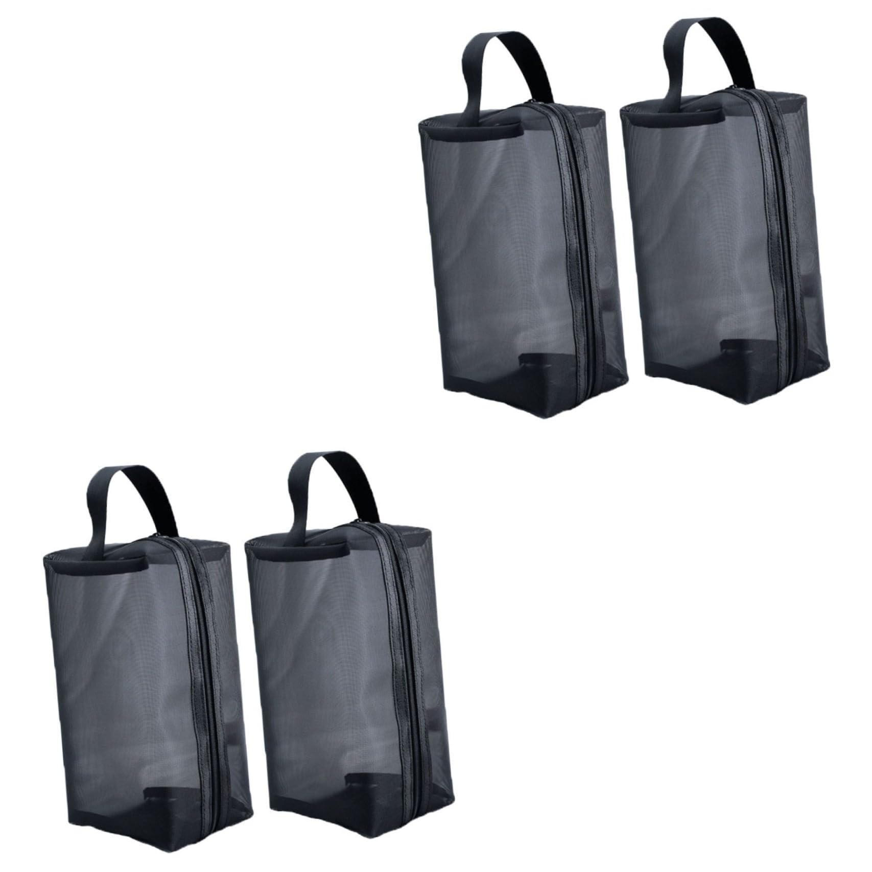 FRCOLOR 4piezas Bolsa De Almacenamiento De Malla Cierre De Cremallera Bolsa Portátil Multifuncional para Cosméticos y Accesorios De Viaje Al Aire