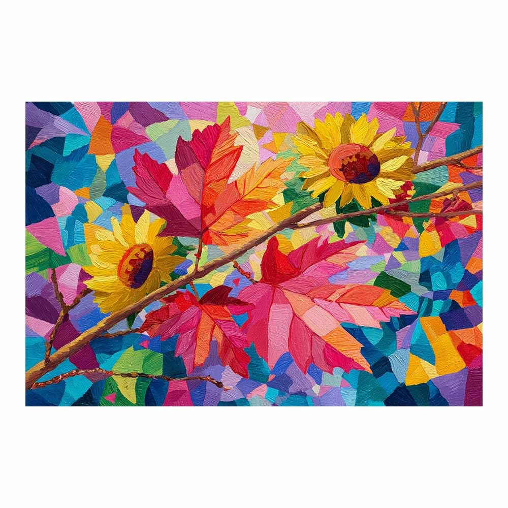 ZAMAEIU Canvas Print Wall Art Painted hollyhock branch Modern Nature Landscape Poster, for living room, bedroom,Corridor Office Room Decoretc.(red)-30x50cm Unframed