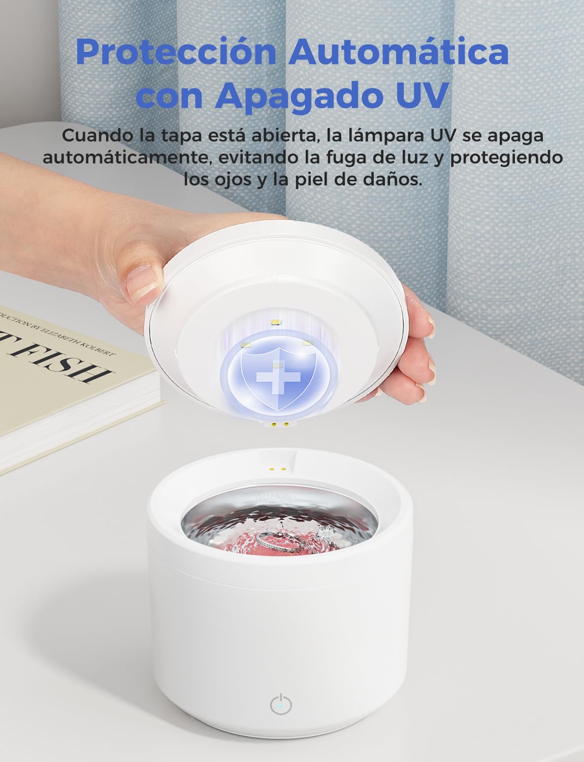 Limpiador Ultrasonidos Dental 48000Hz, Ultrasonic Cleaner 200ml para Lampara UV, para Limpieza Dentaduras/Ferula Dental/Retenedores/Aligner/Cabezas de Cepillos de Dientes/Joyas, Blanco