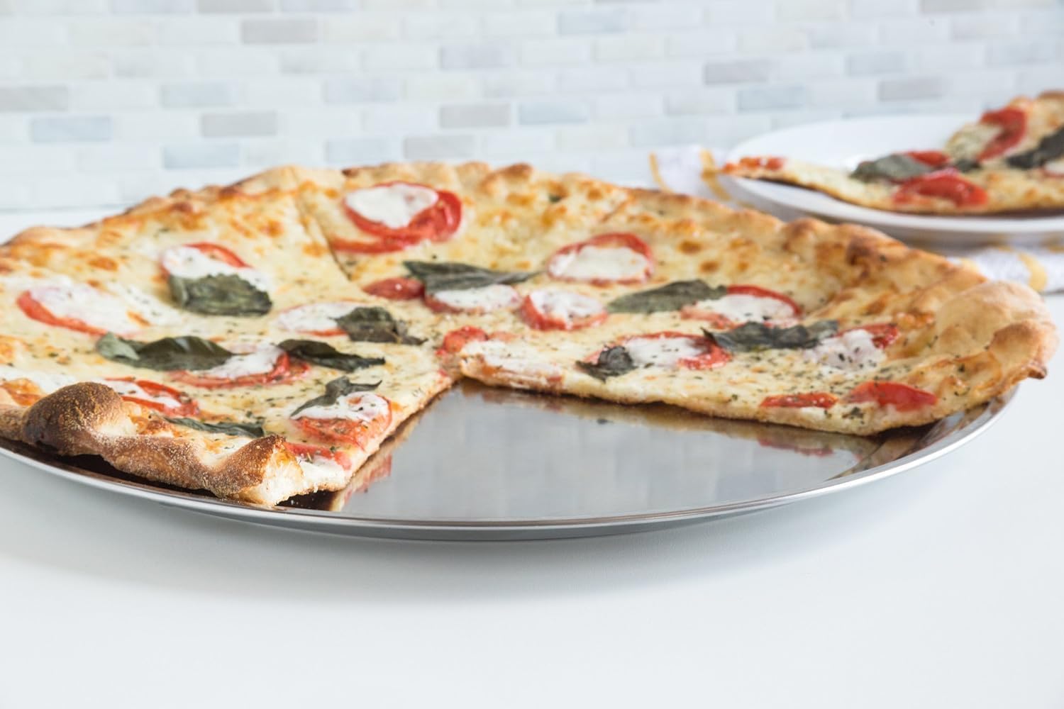 Bandeja de aluminio para pizza, 12 pulgadas, borde ancho – Paquete de 4