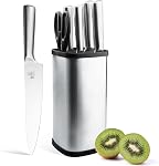 CHUSHIJI Knife Set,7 Pieces Knives Set for Kitchen,Razor-Sharp Stainless Steel Knife Block for Home Cooking, Knives with Scissors