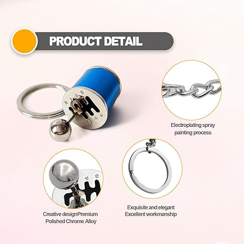 Miniatura 2 de Llavero creativo para palanca de cambios modelo de pieza de automóvil, llavero de palanca de cambios de 6 velocidades, mini llavero de palanca de