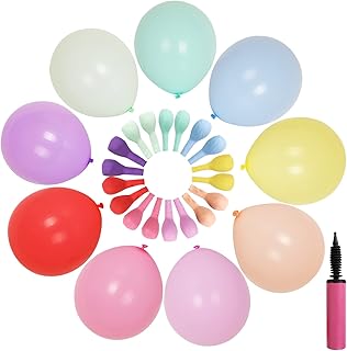 Sponsored Ad - 100 Pack Pastel Balloons with Balloon Pump, 12 inch Rainbow Latex Balloons Assorted Colors, 9 Pastel Color ...