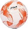Football Flick Pro 90 Match Ball Unisex Youth Football in Game Quality White and Orange One Size