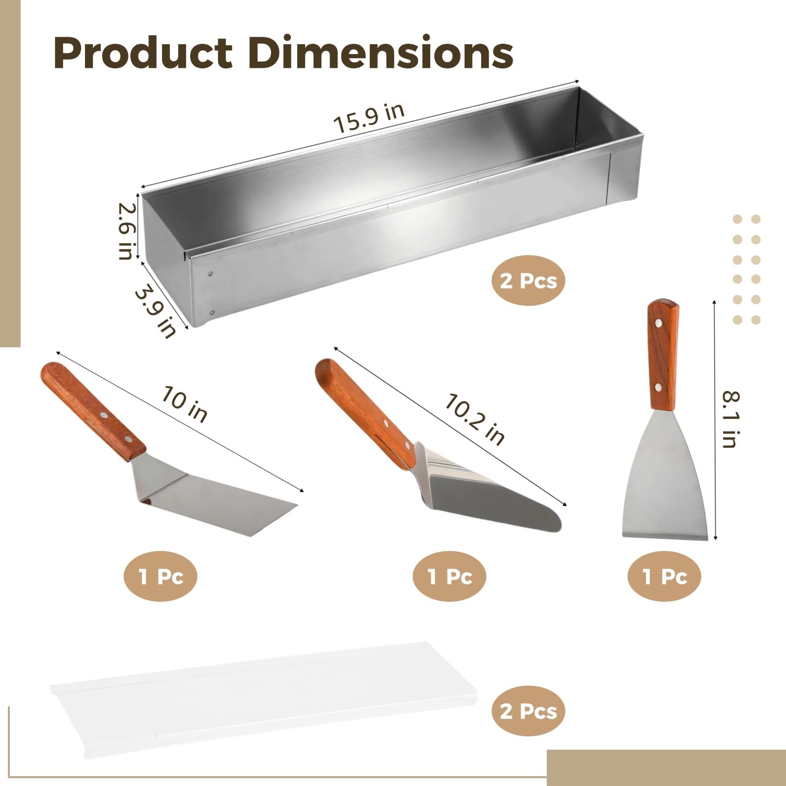Lot de 2 moules à gâteau tiramisu avec couvercles en acrylique et 3 spatules à manche en bois, en acier inoxydable antiadhésif, 15,9 x 3,9 x 2,6 in pour tiramisu, cheesecake, mousse, lasagne