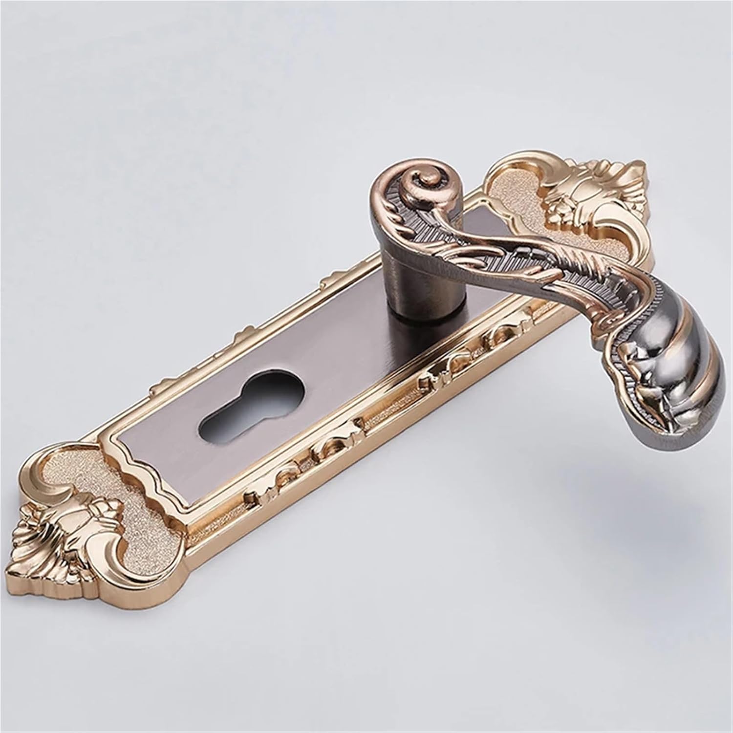 Vintage Keyed Door Lever Set Curved Handle with Deadbolt Lock Security Mortise,Aluminum Alloy замок