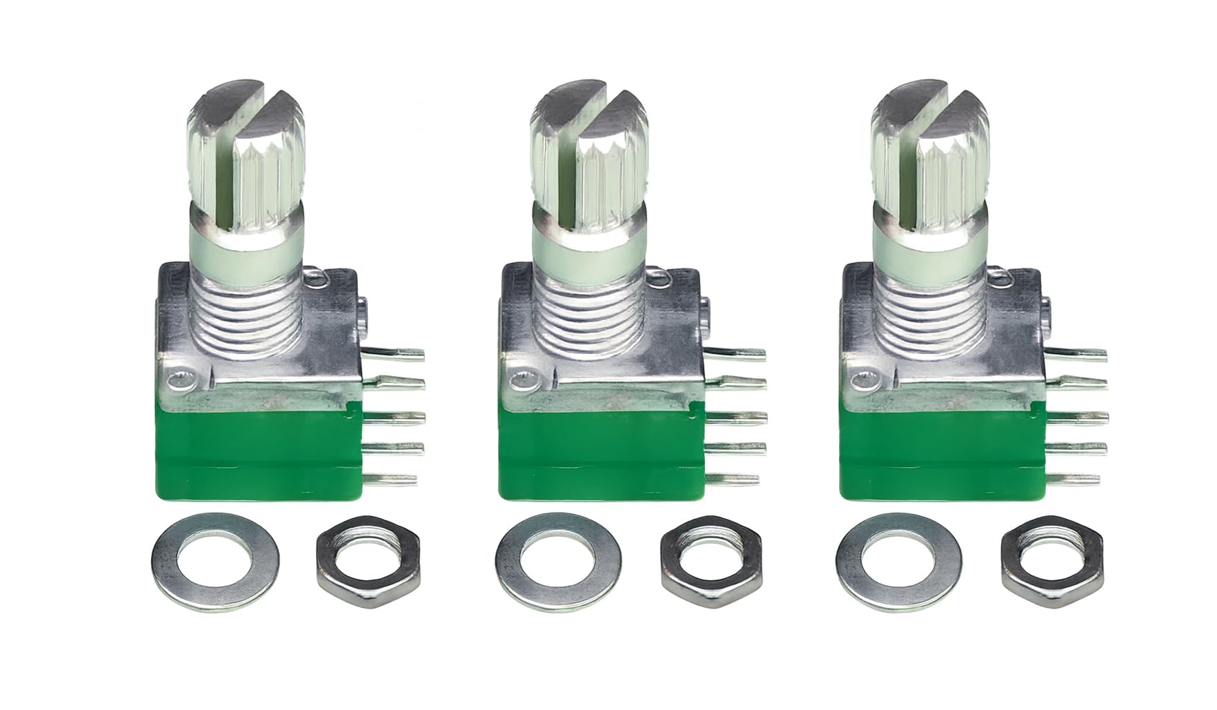 Aseab Powertail B50K 50K Ohm potentiometer Pot Washer & Nut – 6-Pin Shaft Type, Knurled Grip Pack of 3-image-26