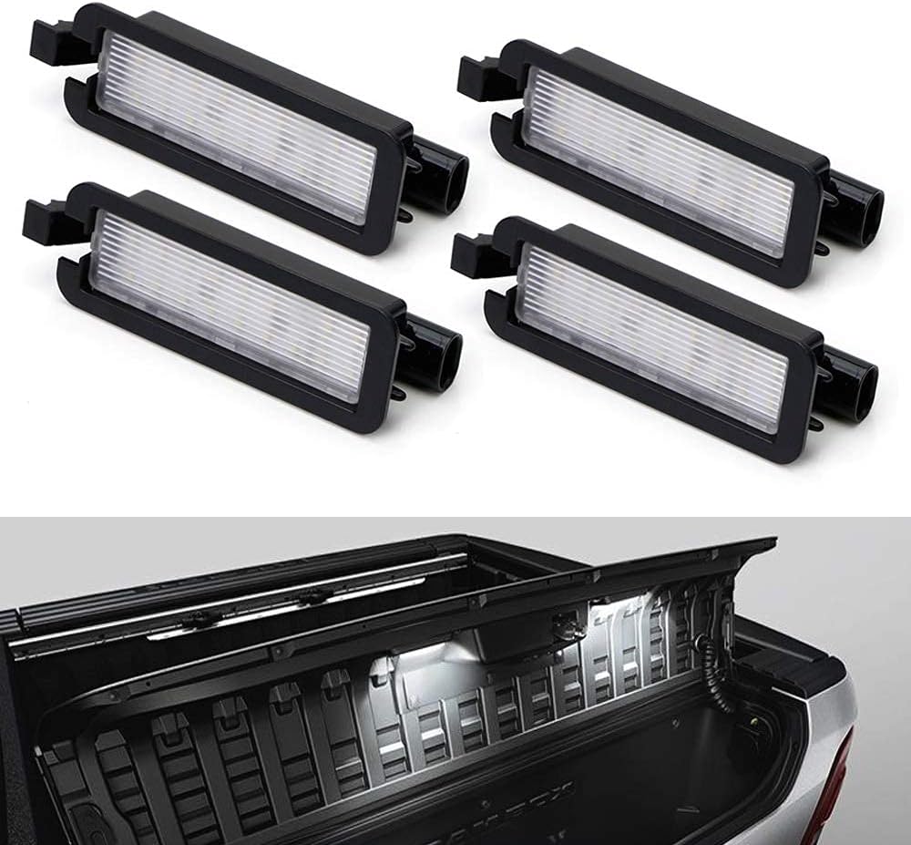 iJDMTOY 4pc 3X Brighter 18-SMD Full White LED RamBox Interior Light Replacement Compatible with 2019-up Dodge RAM 1500, 2020-up RAM 2500 3500 Truck Bed Storage Box