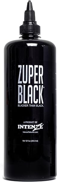 INTENZE Zuper Black Tattoo Ink 355ml for Professional Use