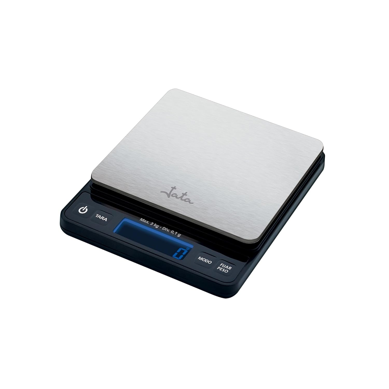 Jata 773 - Digital Kitchen Scale, High Resistance, High Precision, Up to 5 kg, LCD Display, Tare Function, Stainless Steel, Measures: 10.5 x 13 x 2 cm