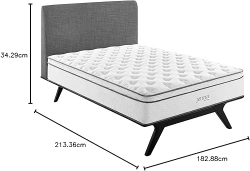 Miniatura 149 de Modway Jenna - Colchón King de muelles interiores (8 pulgadas), Tela, Blanco