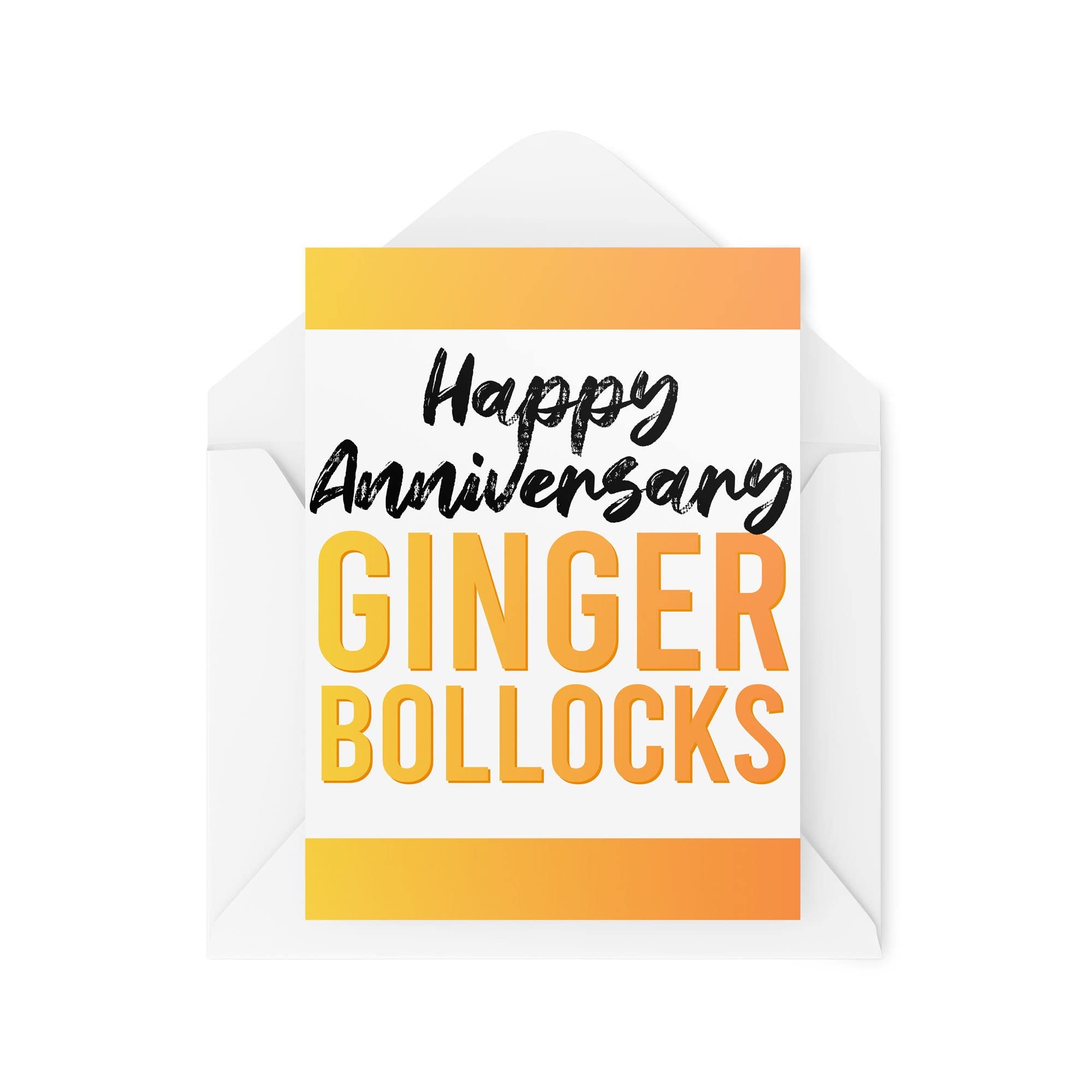 Funny Anniversary Cards, Ginger Bollocks Greeting Card, Year Milestone Happy Anniversary, Witty Humour Laughter Banter Joke Fun CBH109