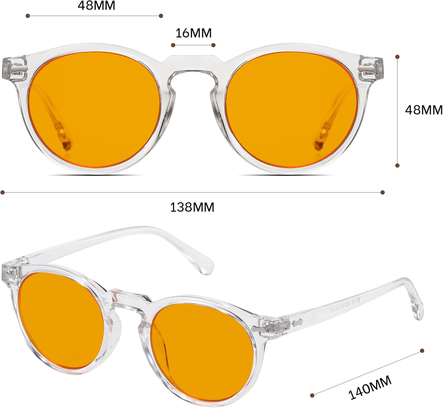 Amber 99% Blue Light Blocking Computer Reading Glasses Orange Lens for Better Sleep, Eye Strain Men Women Sun Readers - Image 4