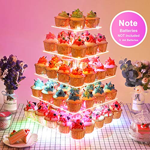 image for YestBuy Cupcake Stand – 5 Tier Premium Cupcake Holder – Acrylic Cu