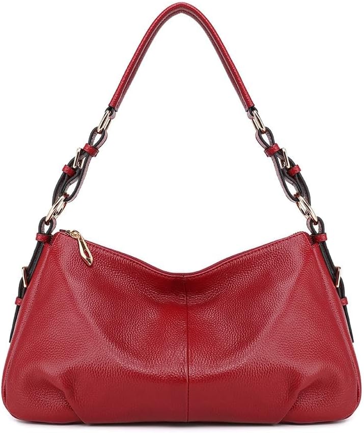 Kattee Soft Leather Hobo Handbags for Women, Genuine Top Handle Bags Vintage Shoulder Purses