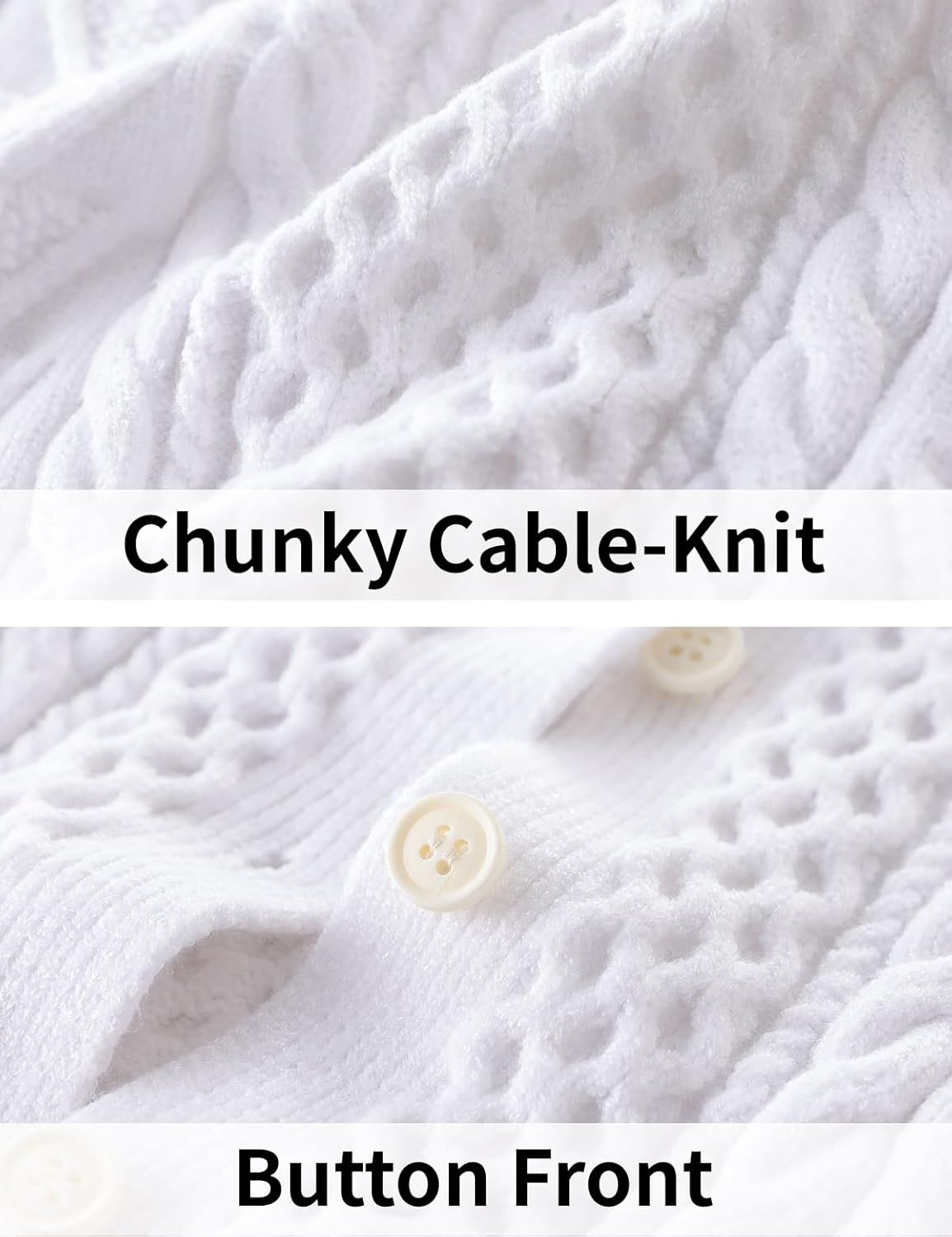 Girls Cardigan Long Sleeve Chunky Cable Knit Cardigan for Girls Button Front Uniform School Sweater 5-14Y - Image 6