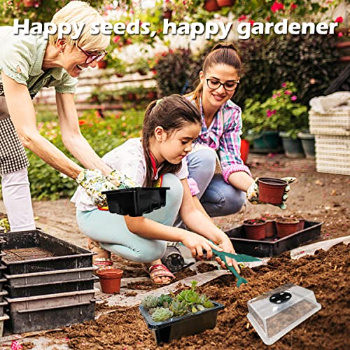 Edola Seed Starter Tray With Dome 10 Pack, Seedling Starter Tray With Holes For Plant, Indoor Seed Starting Tray Plus Plant Labels, Gardening Supplies #TOP1