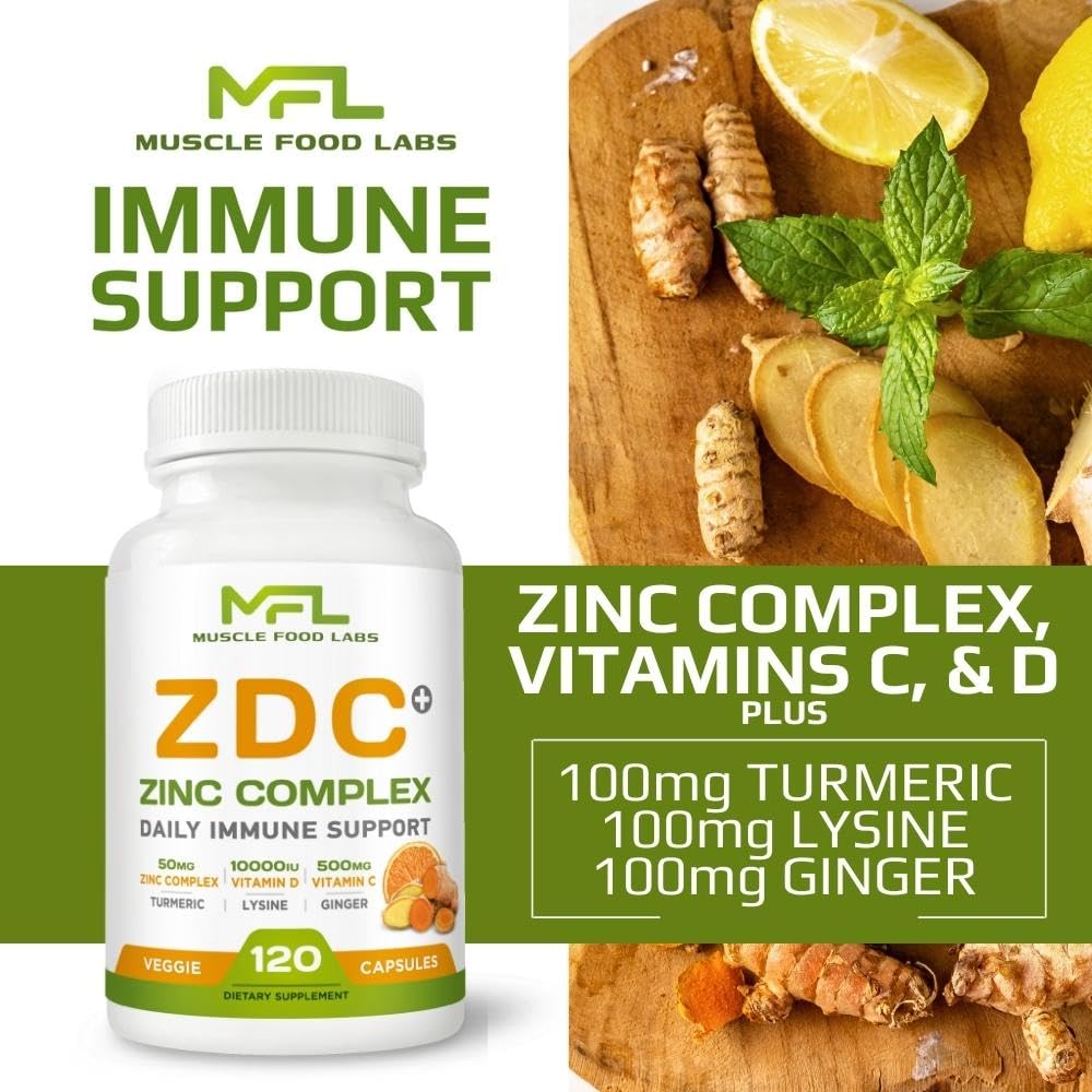 Amazon.com: MUSCLE FOOD LABS ZDC Plus | Vitamin C, 500mg | Vitamin