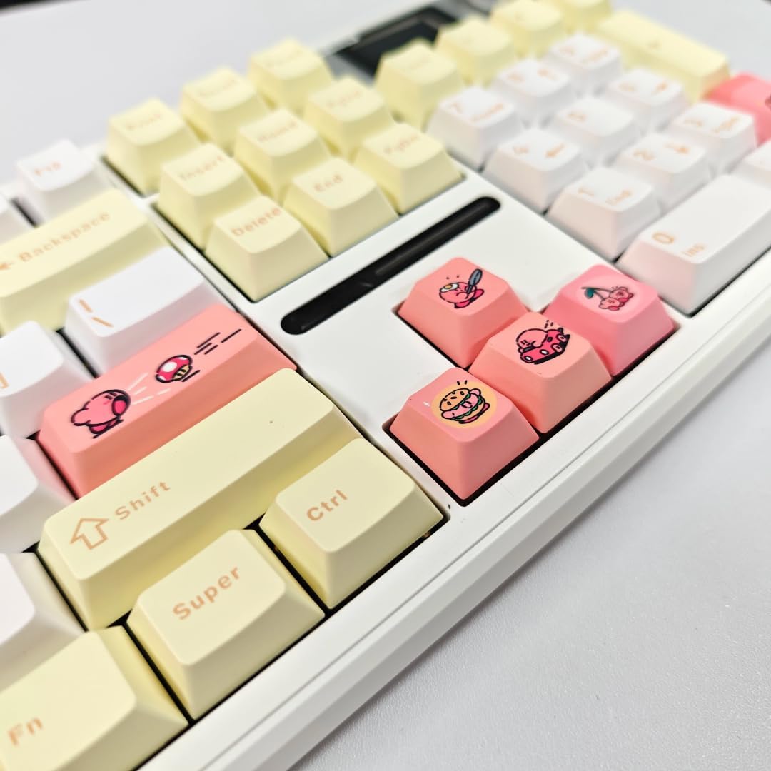 PBT keycap Cartoon Anime Cherry ESC Large Keys Enter 6.25u Space Bar 5-Side Dye Sublimation Supplement Mechanical Keyboard Replacement keycap (Kabi-8 Pieces)