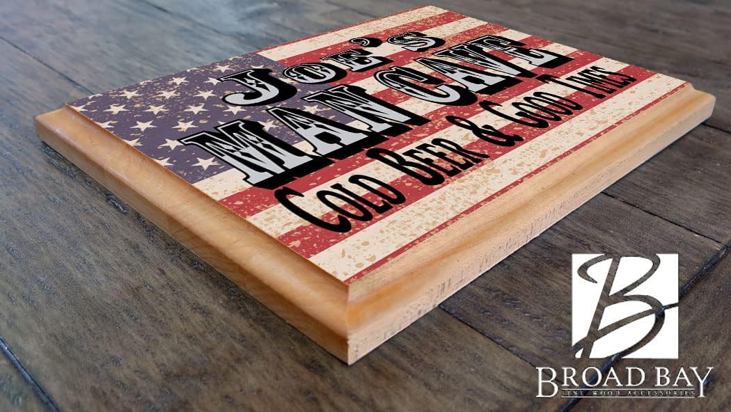 Custom Man Cave Sign Personalized Name - Wall Art Décor Gift for Him Men Father Husband or Grandpa