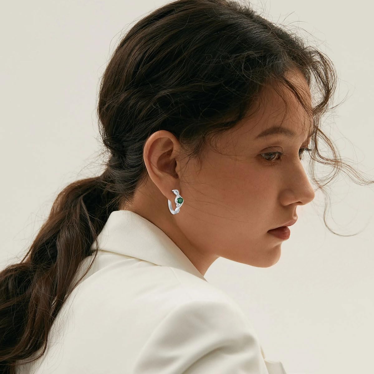 Sterling Silver Infinity Earrings for Women Birthstone Earring Huggie Hoop Earrings Jewelry for Her - Image 5