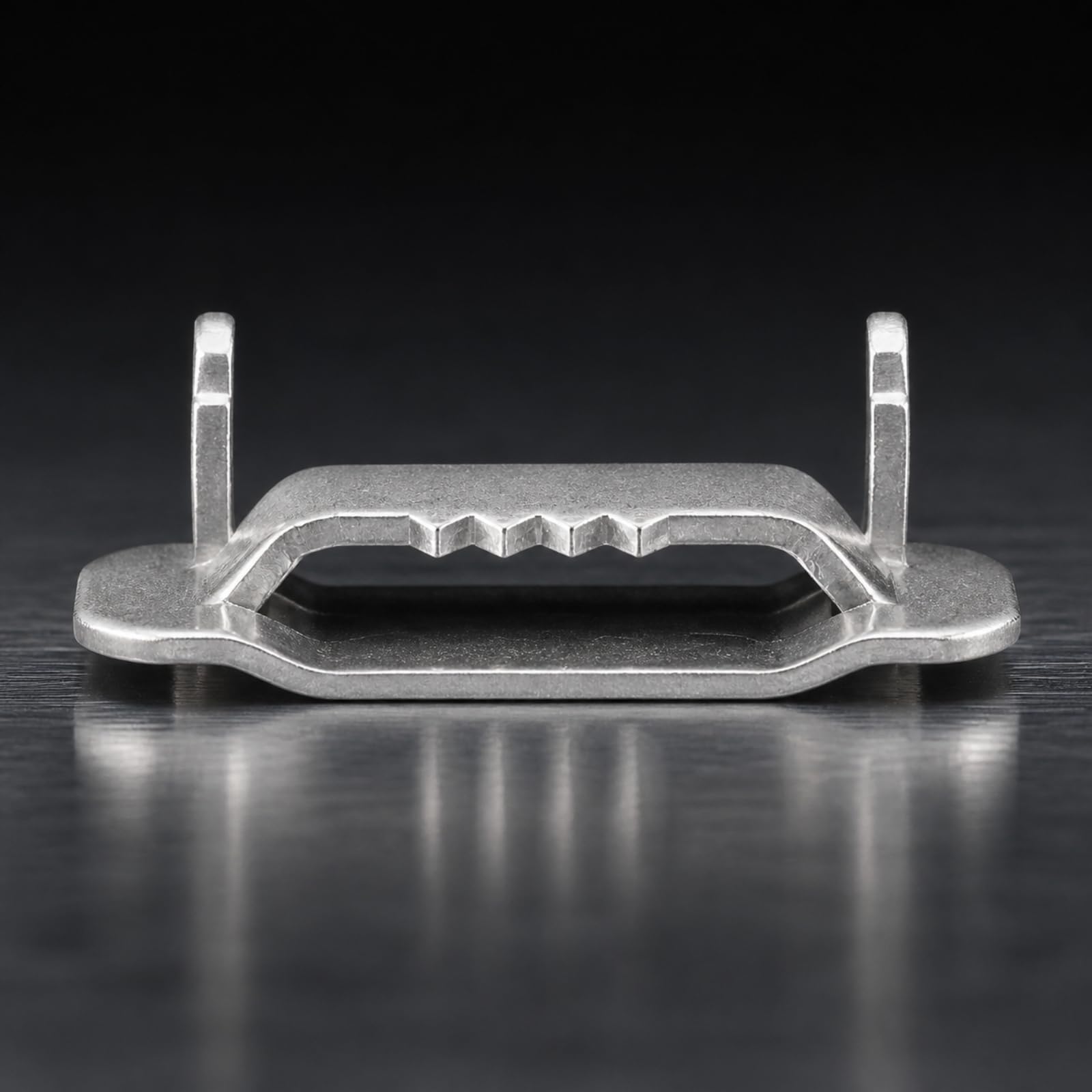 Fibbia con Denti in Acciaio Inox per Reggetta a Morsetto di Tensione per Nastro di Imballaggio Dispositivo di Aggancio per Fasce di Acciaio Adatta per, 6.4x1.0