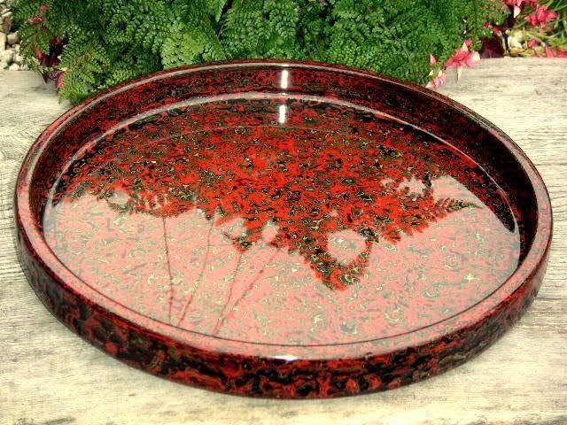 若狭塗 お盆 335mm 未使用 若狭塗 お盆 φ335mm 若狭塗り箸