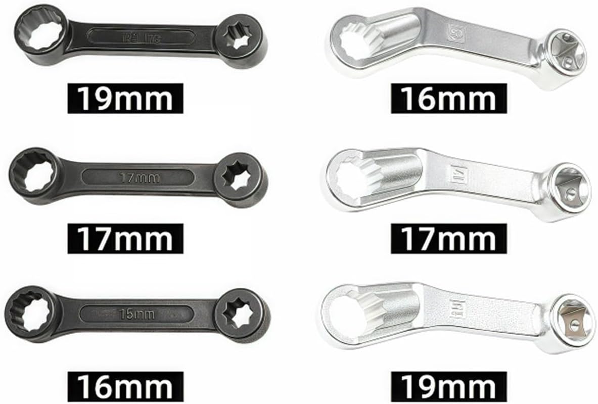 6Pcs 16mm -19mm Engine Motor Installation Socket Rear Camber Angle Adjustment Wrench Car Tool Set Offset Wrench