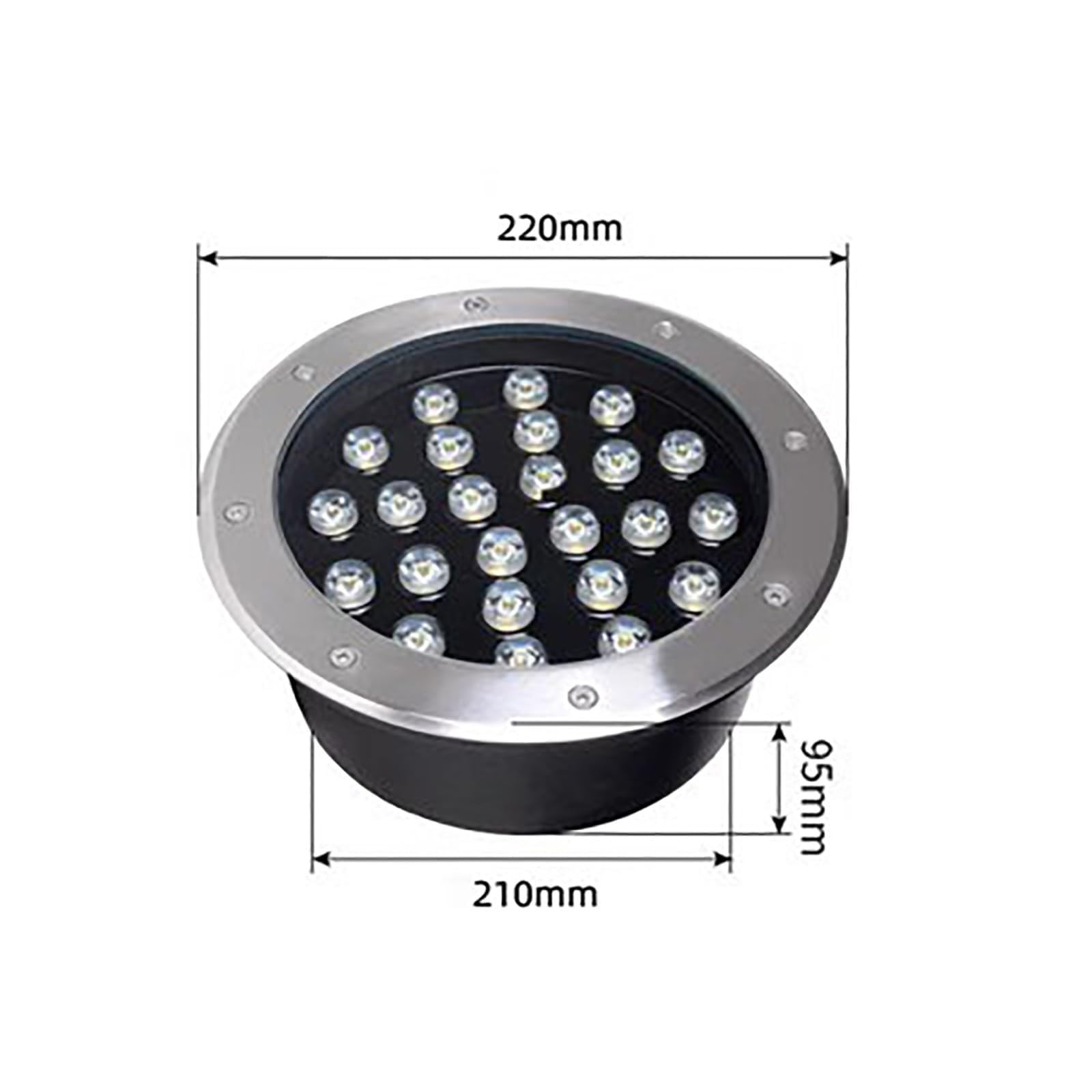 Focos Redondos For Exteriores - Focos Led Empotrables Exterior, Foco LED Empotrable De CA 220V, Luces Subterráneas Ultrafinas Impermeables IP65, Luz Enterrada For Patio De Jardín Al Aire Libre(White,2