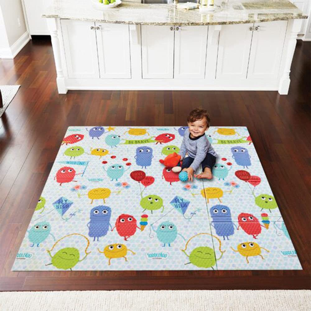 Toddleroo by North States 71" x 71" Toddleroo Friends Play Mat - Designed to fit 6 Panel or 8 Panel Superyards. Almost 36 Square feet of Play Space (Toddleroo Characters, Multicolored)