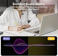 Vista 2 de MAONO Micrófono USB Lavalier, 192KHZ/24BIT Enchufa y usa Omnidireccional Micrófono de solapa Clip de collar de camisa para PC, computadora, Mac