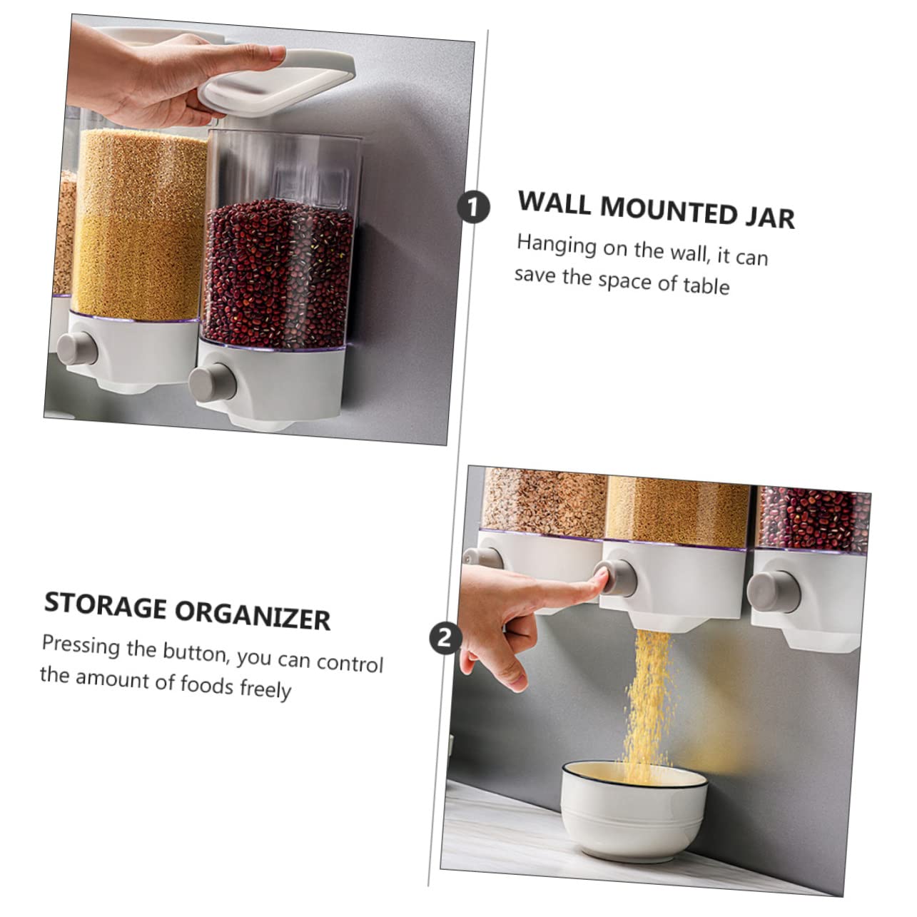 Tarro de Almacenamiento de Pared 1, 5 L Blanco Boca Ancha
