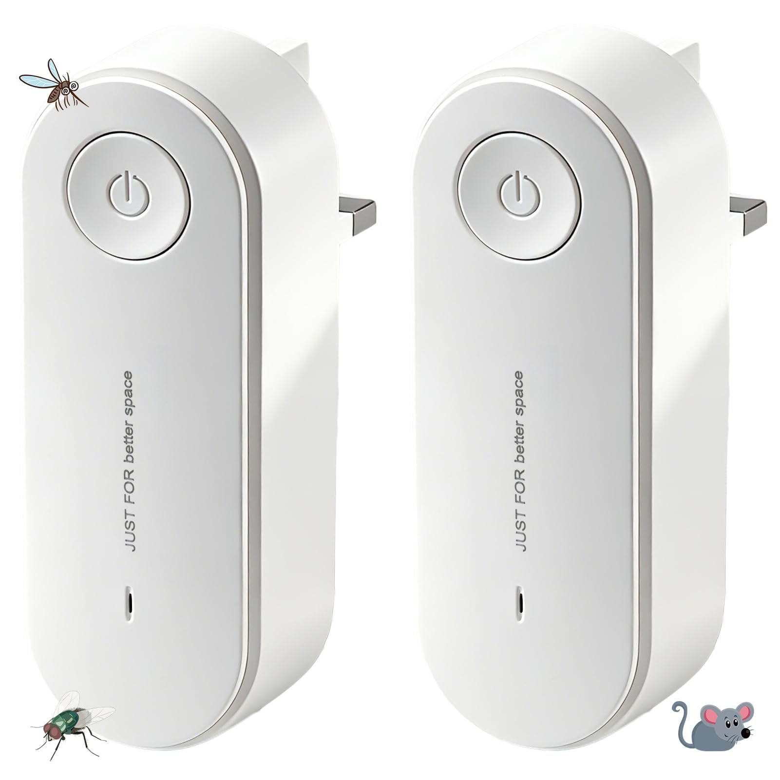 2 Pcs Ultrasonic Dust Mite Repeller Plug in with UK Plug, Electronic Mite Killer for Asthma Allergy Relief, Silent Pest Control for Bedroom Mattress Carpet, Safe Non Toxic for Pets