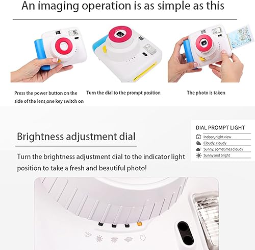 Miniatura 9 de Cámara instantánea con funda, mini 12 calcomanías de decoración de cámara instantánea, marcos, álbum de fotos y más kit de accesorios, combinación