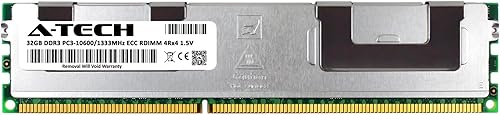 Miniatura 4 de A-Tech 32GB DDR3 1333MHz PC3-10600R ECC RDIMM 4Rx4 Quad Rank 1.5V Registrado DIMM 240-Pin Módulo de actualización de memoria RAM de servidor (A-Tech